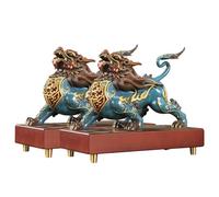 Chinese Feng Shui Pi Yao Statue, 2024 Dragon Head Brass Prosperity Ornament, Wealth Attracting Home Office Décor, Lucky Pi Xiu Pair for Feng Shui Boost