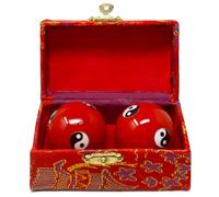 Chinese Feng Shui Yin-Yang 1.65'' Baoding Ball Health Exercise Ball Meditation Hand Balls (Red)
