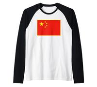Chinese Flag of China Raglan Baseball Tee
