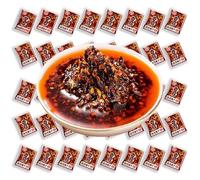 Chinese flavor oil chili,Red oil chili,Spicy seasoning,Chili sauce,Condiments, Hot Pepper Sauce,Table sauce,barbecue hot pot dipping sauce, Seasoning,Snack food,Noodle sauce (100 packs)