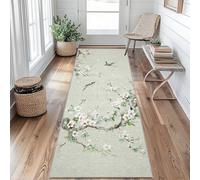 Chinese Floral Bird Runner Rug 80 x 150 cm Long Washable, Cherry Blossom Runner Rug for Hallway Non Slip Carpet, Kitchen Entryway Hall Bedroom Decor, Soft Low Pile dl&A197