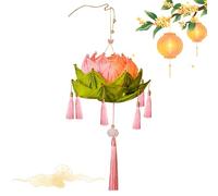 Chinese Flower Light, Mid Autumn Paper Lanterns, Handheld Festival Decor, Traditional Party Accent for Home Or Classroom, Floral Theme Lantern Craft Set, Lightweight Paper Build