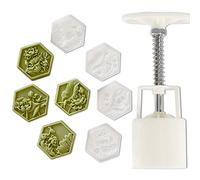 Chinese Flower Moon Cake Press Mold, Hand Pressed mooncake Dessert DIY, Moon Cake Puff Pastry 1 Mold with 4 Stamps for Various Holidays, Parties (4*Chinese Flowers)