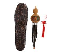 Chinese Flute Hulusi Gourd Flauta Bamboo Pipes Cucurbit Musical Instruments C Key Folk Music for Beginners - Handmade Black Bamboo Flute with Case - Soft and Graceful Sound -