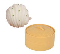 Chinese Food Compressible Ornament, Slow-Rising TPR Dumpling & Steamed Bun Keychain Pendant, Stress Relief Fidget Accessory for Kids Adults G