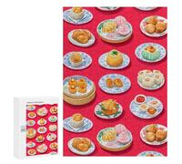 Chinese Food Dishes Fun Wooden Picture Vertical Version Puzzle Creative Gift Wood Jigsaw for Adults And Family Game