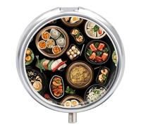 Chinese Food Mini Pill Box Portable Vitamins Organizer 3 Compartment Pills Case for Pocket Purse