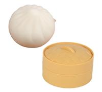 Chinese Food Squeeze Toy, Simulation Steamed Bun Stress Relief，Slow-Rising TPR Steamed Bun Dumpling Roll Fidget Toy, Stress Relief Sensory Toys for Kids Adults Anxiety Relief B