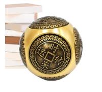 Chinese Fortune Coin - Six Sides Brass Ornament - Relaxing Hexahedral Fidget Toy, Exquisite Copper Turntable Toy, Fortune Bringer for Wealth & Prosperity