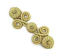 Chinese Frog Closure Knot Button Fastener for Cheongsam, Tang Suit Decoration, DIY Sewing Button, Gold and Black, 1 Pair-Gold-4x15cm