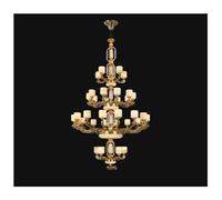 Chinese Full Copper Chandelier Building Middle Elevated Empty Staircase,Contemporary Dining Room