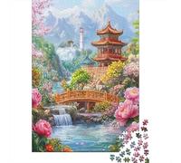 Chinese Garden Scene Jigsaw Puzzles for Adults Interesting Puzzle Game 1000 Jigsaws Brain Challenge for Adults Gifts 52x38cm/1000pcs