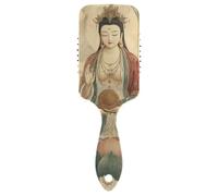 Chinese God Guanyin antistatic hair brush with holes Designed scalp massage for All Hair Types with Ergonomic handle cepillo para cabello