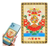 Chinese God of Wealth Card, Wealth God Gold Card, Chinese God of Wealth Feng Shui Card, Golden Talisman Card for Family Friends, Decorative for Wealth and Happiness for Living Room