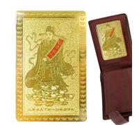 Chinese God of Wealth Card, Wealth God Gold Card | Traditional Chinese Gold Card to Collect - Golden Talisman Card for Family Friends, Decorative for Wealth and Happiness for Living Room