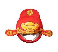 Chinese God of Wealth Hat, Plush Headpiece for Role Play, Festive Cosplay Headpiece, for Stage Performances, Halloween Costume Parties, Comic Conventions, Film , Content Creator etc