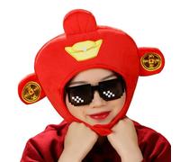 Chinese God of Wealth Plush Photo Props Hats Cosplay Costume for Adult Stage Show Prop