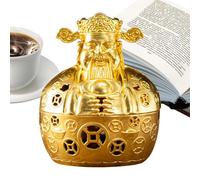 Chinese God Of Wealth Statue - Black Bead Bracelet | Chinese Pi Xiu | Metal Aromatherapy Diffuser,Indoor Censer For Family Church Aromatherapy Meditation Hotel Outdoor Yoga Room Country