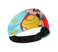 Chinese God Wealth Rich Blue Cooling tie headband for women Stretchy hairbands for basketball Running Yoga tennis