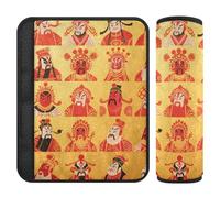 Chinese Gods Red 2 pcs car seat Cover Release Stress to Your Neck and Shoulders for Van forro para cinturon de seguridad