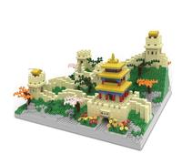 Chinese Great Wall Micro Building Blocks Set, 3000+ PCS Jiayuguan Pass Section Architecture Model, Mini Bricks Construction Toy for Teens, DIY Educational Building Kit with landscape details