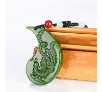 Chinese Green Jade Dragon Phoenix Jade Pendant Jewelry Lucky Auspicious Amulet Jade Necklace Pendants Jade Fine Jewelry (Gem Color : Dragon)