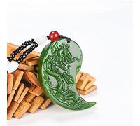 Chinese Green Jade Dragon Phoenix Jade Pendant Jewelry Lucky Auspicious Amulet Jade Necklace Pendants Jade Fine Jewelry (Gem Color : Dragon)