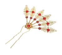 Chinese Hair Sticks: Metal Leaf Hairpin - Vintage Asian Accessories Traditional Hanfu Rhinestone Flower Bridal Headpiece Chopsticks Fork Bun Updo Holders For Women Girls
