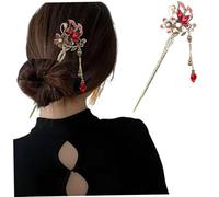 Chinese Hair Sticks, Traditional Style Chinese Hairpin with Rhinestone Butterfly, 5.9 inch Retro Hair Chopsticks for Women Girls