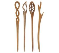 Chinese Hair Sticks, Vintage Hair Pins Wooden Hair Chopsticks Pins Retro Hair Forks for Women, Hair Diy Hair Styling Accessory for Long Hair (4 Pcs)