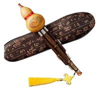 Chinese Handmade Flute Gourd Flute， Beginner's Cucurbit Flute Musical Instrument Playing Hulusi In C Flat B In A Key Three-tone Cucurbit Flute Easy To Learn Durable Gourd Flute Gift,(Akey)