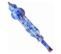 Chinese Handmade Flute Gourd Flute， Hulusi Flute 7 Fingering Holes Cucurbit Flute Hulusi Resin Hulusi C/Bb Key Blue And White Porcelain Hulusi(C Key)