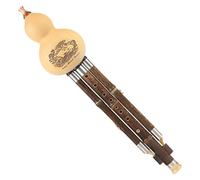 Chinese Handmade Flute Gourd Flute， Hulusi Flute Chinese Traditional Ethnic Gourd Musical Instrument Professional Playing Type Nine-hole Hulusi Flute(B flat)