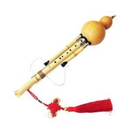Chinese Handmade Hulusi Gourd Cucurbit Flute 7/9 Holes Musical Instrument Key Of BB/C/F/G With Case (Color : F Tone)