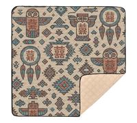Chinese Happiness Seamless Pattern - Native American Fusion Large Non-Slip Baby Play Mat for Floor Portable Padded Baby Mat for Babies Infants Toddlers, 50'' x 50''