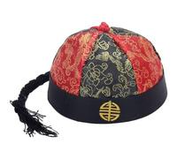 Chinese Hat Hat Qing Dynasty Man Hat Oriental Cosplay Cap Retro Emperor Hat Performance Costume Prop