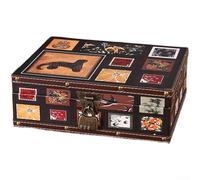 Chinese Heritage Themed Organizer Box Built from Natural Wood and Leather with Protective Lid and Functional Locking Mechanism (D 27 * 22 * 9.5)
