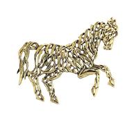 Chinese Horse Brooch Metal Openwork Symbol Brooch Elegant Cultural Accessory Clothing Decoration Animal Alloy Brooch, One Size, As described