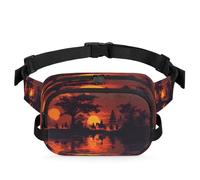 Chinese Horsemen Pattern Waist Bag Multifunction Pack for Travel Sport Running Fanny Pack Bumbag Pouch Purse Belt Bag for Women Men Kids Girls Boys