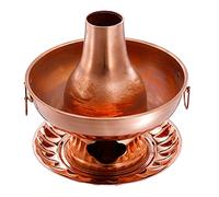 Chinese hot Pot, Chinese Tranditional Hotpot,Vintage Shabu Hot Pot Charcoal Copper Cooker Traditional Soup Cookware(26cm)