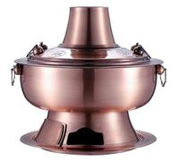 Chinese Hot Pot Old Beijing Stainless Steel Hot Pot Charcoal Heated Hot Pot Suitable for Family Dinner Cookware Hot Pot(A,30cm)