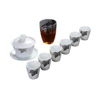 Chinese household simple, exquisite, high-temperature resistant and practical white porcelain bowl-he (box)