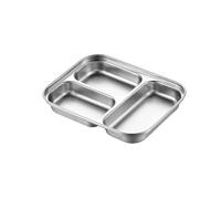 Chinese household stainless steel plate three fall-proof 's plate-silver-medium box #2