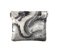 Chinese Ink Painting Art Dragon Women PU Leather Coin Purse Portable Organizing Pouches for Ladies, Chinese ink painting art dragon, One Size, Print Art