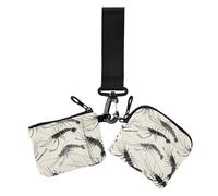 Chinese Ink Painting Art Shrimp Beige Women's Coin Purses Card Cases Minimalist Identity Card Protector with Wristlet Strap for Woman 2 Packs, Chinese ink painting art shrimp beige, One Size, Print