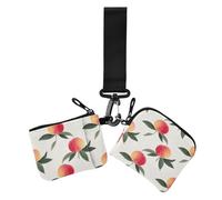 Chinese Ink Painting Peach Dual Wristlet Wallets for Women Cute Fashion Credit Card Wallet Case with Zipper Pocket for Lady 2 Packs, Chinese ink painting peach, 1 size, Print Art, Chinese Ink Painting