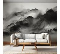 Chinese Ink Painting Wallpaper Black and White, Asian Oriental Wall Paper for Bedrooms, Home Decor Photo Wallpaper for Living Room 350x256 Non-Woven Wall Mural W&1