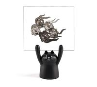 Chinese Ink Style Five Goblins Memo Holder Cartoon Black Cat Stand Decoration