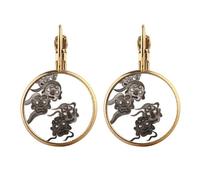 Chinese Ink Style Five Goblins Monster Gold Clip On Drop Earrings Non Piercing Dangle Jewelry