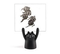 Chinese Ink Style Five Goblins Monster Memo Holder Cartoon Black Cat Stand Decoration